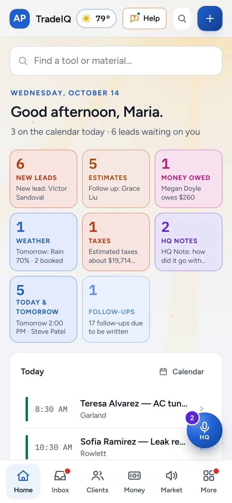 TradeIQ Home on a phone